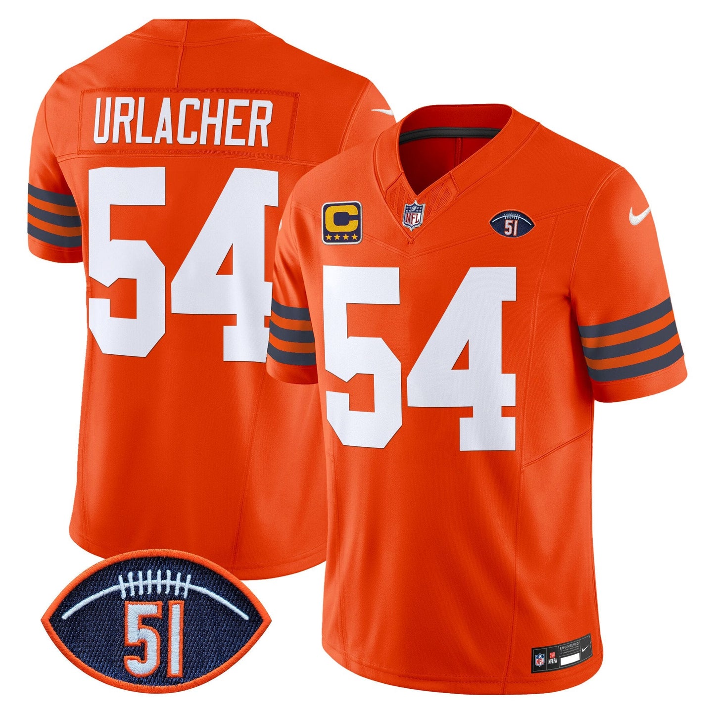 Men's Chicago Bears Dick Butkus Patch Throwback Vapor Limited Jersey - All Stitched