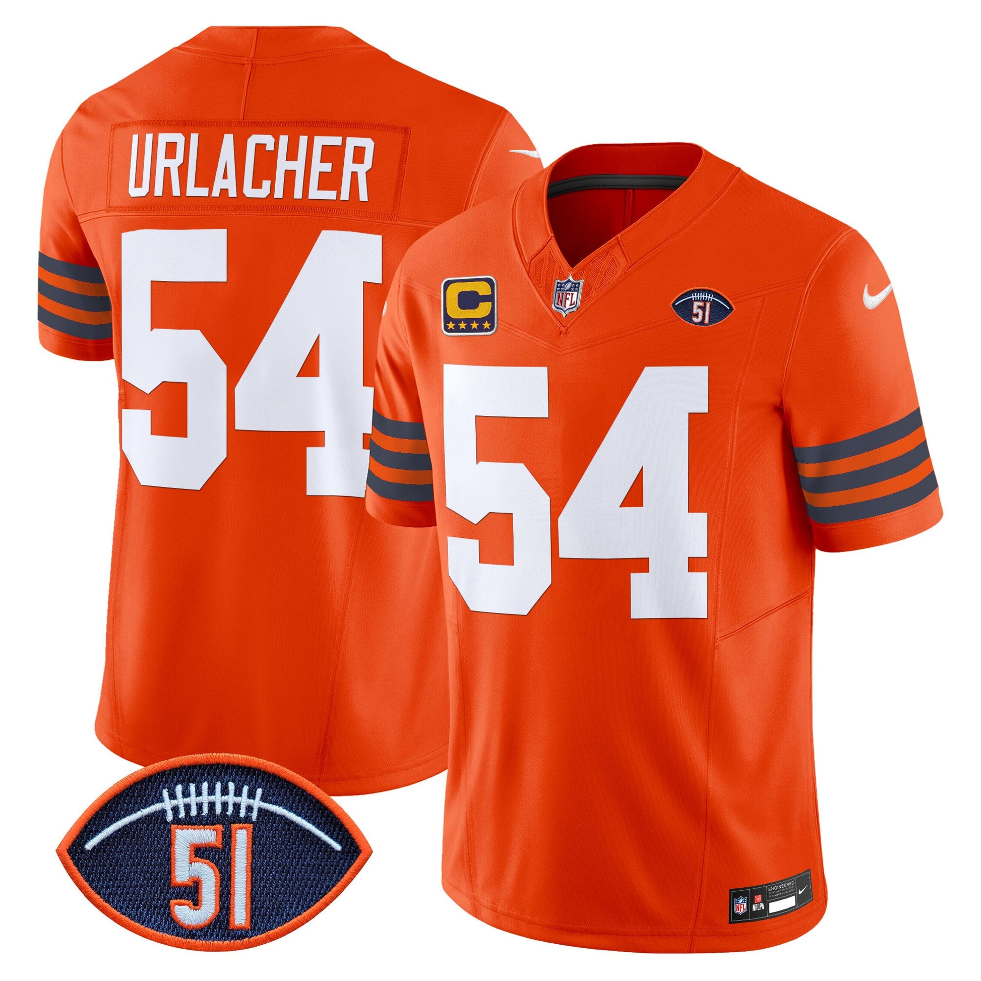 Men's Chicago Bears Dick Butkus Patch Throwback Vapor Limited Jersey - All Stitched