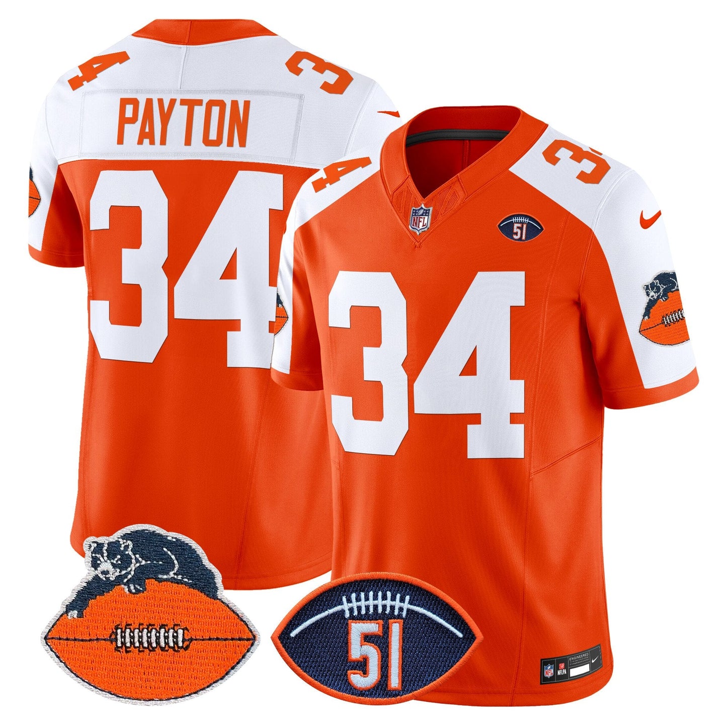 Men's Chicago Bears Dick Butkus Patch Throwback Vapor Limited Jersey - All Stitched