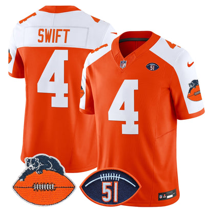 CHI Dick Butkus Patch Throwback Vapor Limited Jersey - All Stitched