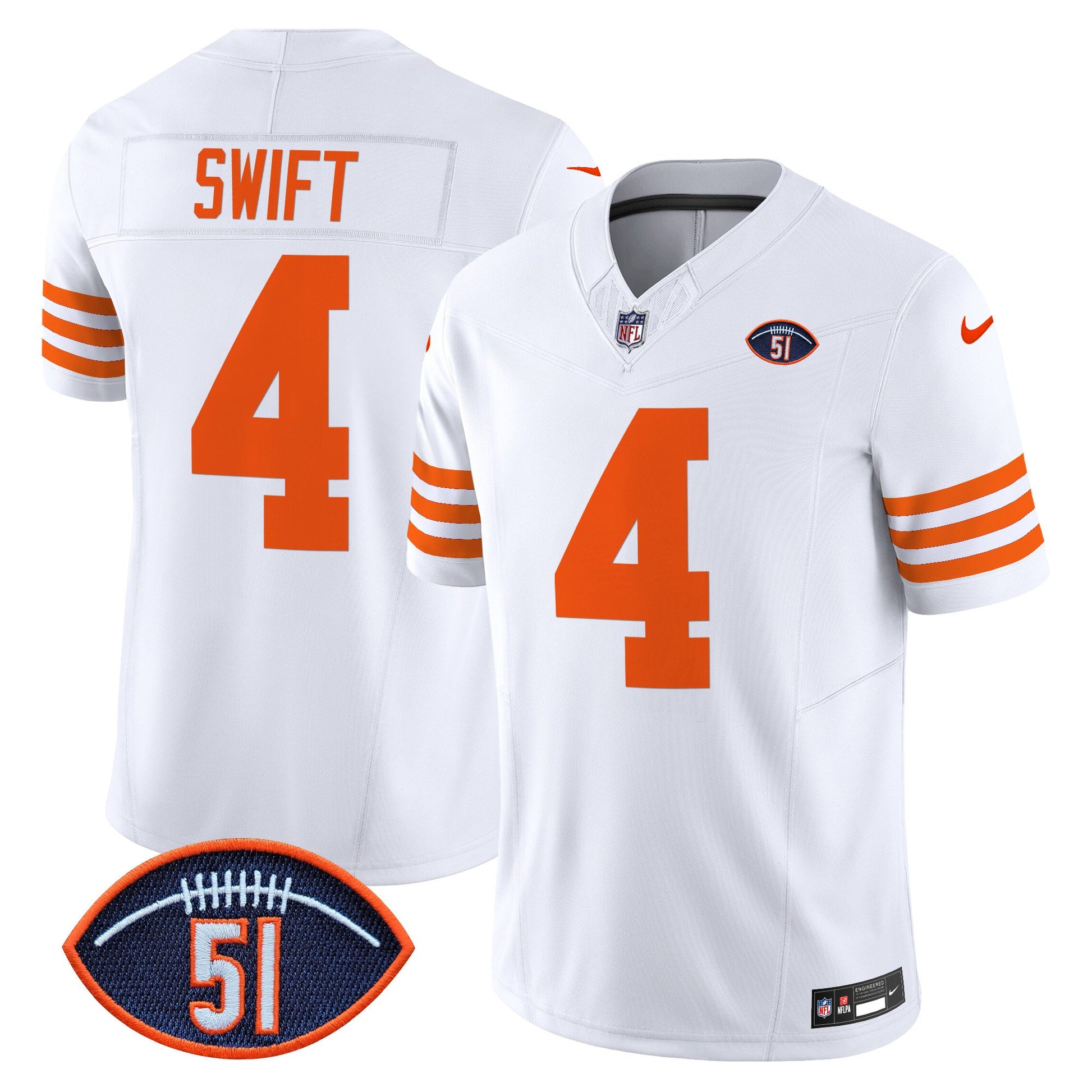 Men's Chicago Bears Dick Butkus Patch Throwback Vapor Limited Jersey - All Stitched