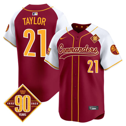 Men's Washington Commanders 90th Anniversary Patch Vapor Premier Limited Jersey - All Stitched