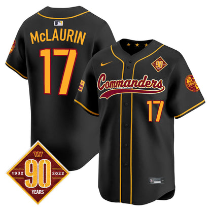 Men's Washington Commanders 90th Anniversary Patch Vapor Premier Limited Jersey - All Stitched