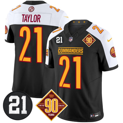 Men's Washington Commanders 90th & Sean Taylor Patch Vapor Limited Jersey - All Stitched