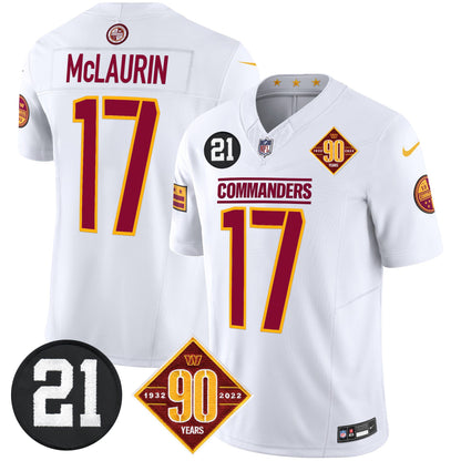 Men's Washington Commanders 90th & Sean Taylor Patch Vapor Limited Jersey - All Stitched
