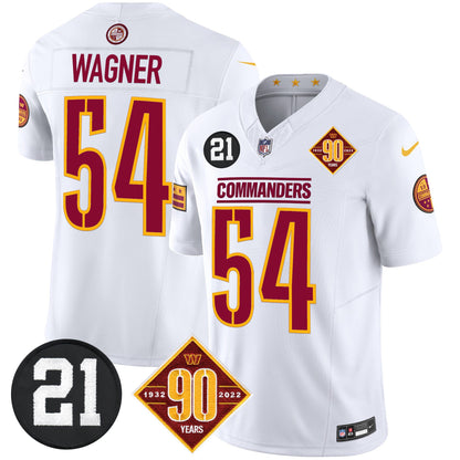 Men's Washington Commanders 90th & Sean Taylor Patch Vapor Limited Jersey - All Stitched
