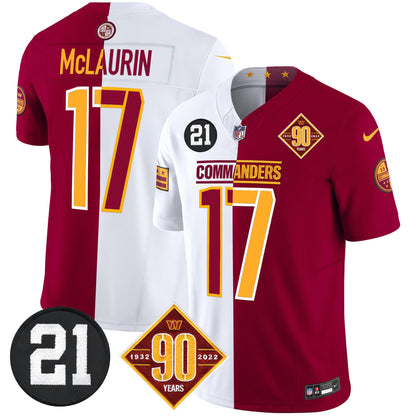 Men's Washington Commanders 90th & Sean Taylor Patch Vapor Limited Jersey - All Stitched