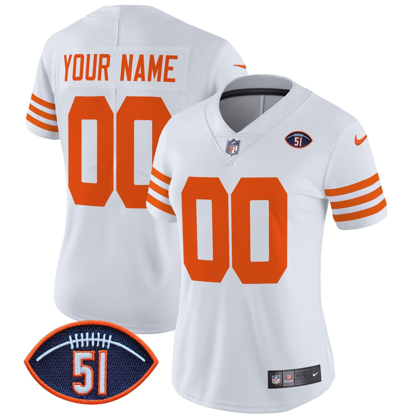 Chicago Bears Dick Butkus Patch Throwback Vapor Limited Custom Jersey - All Stitched