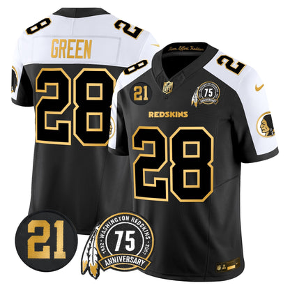 Men's Washington Redskins 75th & Sean Taylor Patch Gold Vapor Limited Jersey - All Stitched