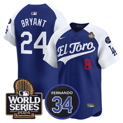 Dodgers El Toro 2024 World Series Patch Vapor Premier Limited Jersey - All Stitched