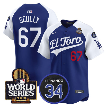 Dodgers El Toro 2024 World Series Patch Vapor Premier Limited Jersey - All Stitched