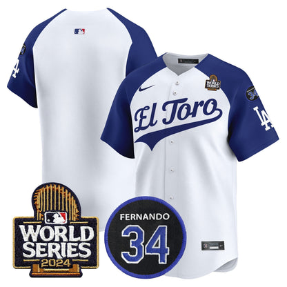 Dodgers El Toro 2024 World Series Patch Vapor Premier Limited Jersey - All Stitched