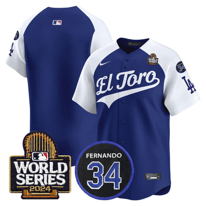 Dodgers El Toro 2024 World Series Patch Vapor Premier Limited Jersey - All Stitched