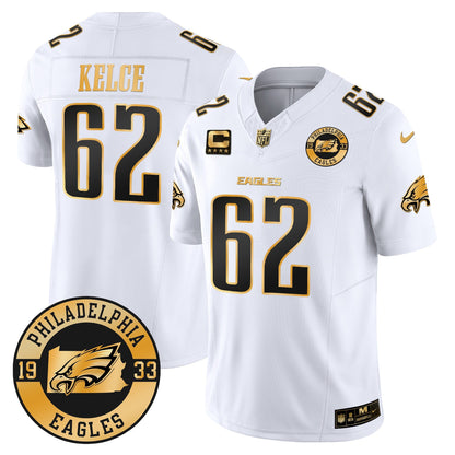 Eagles 2024 Gold Vapor Limited Jersey - Est. 1933 Patch - All Stitched