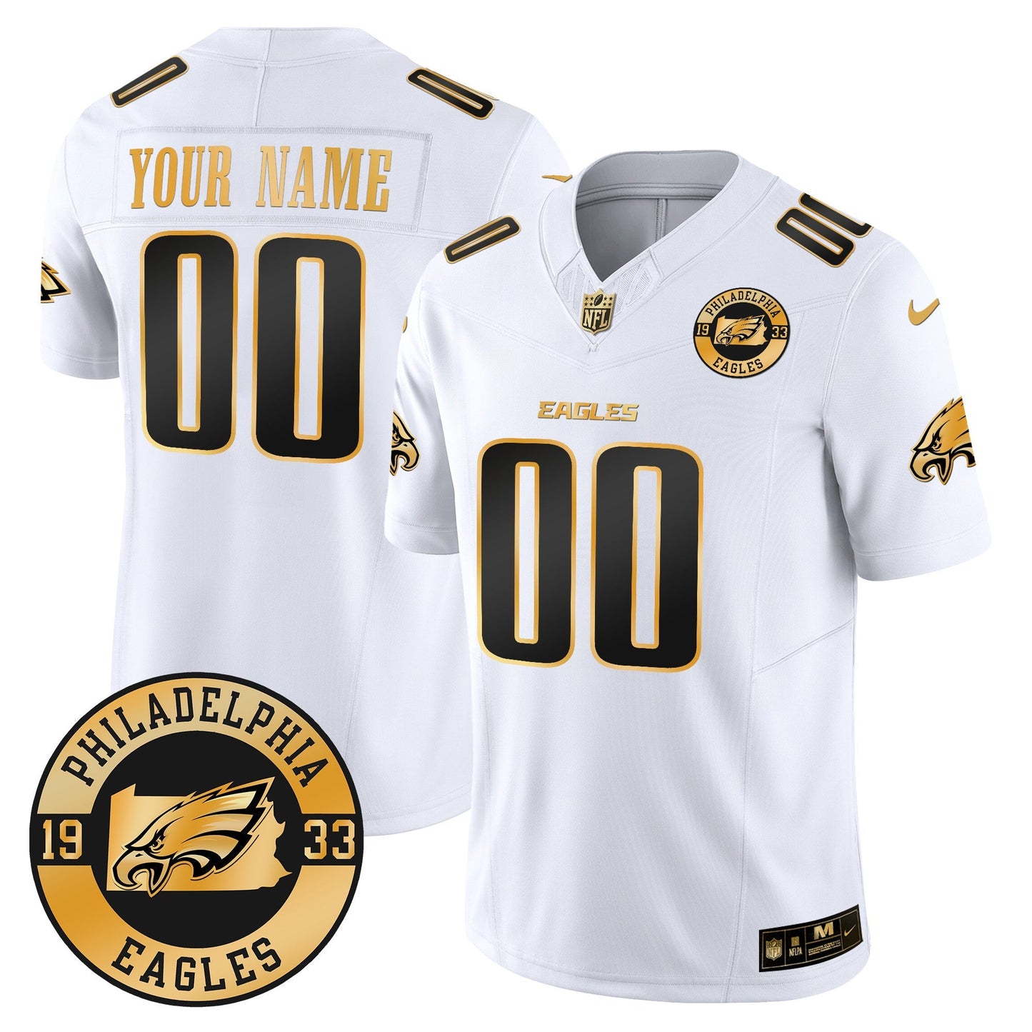 PHI 2025 Gold Vapor Limited Custom Jersey - Est. 1933 Patch - All Stitched