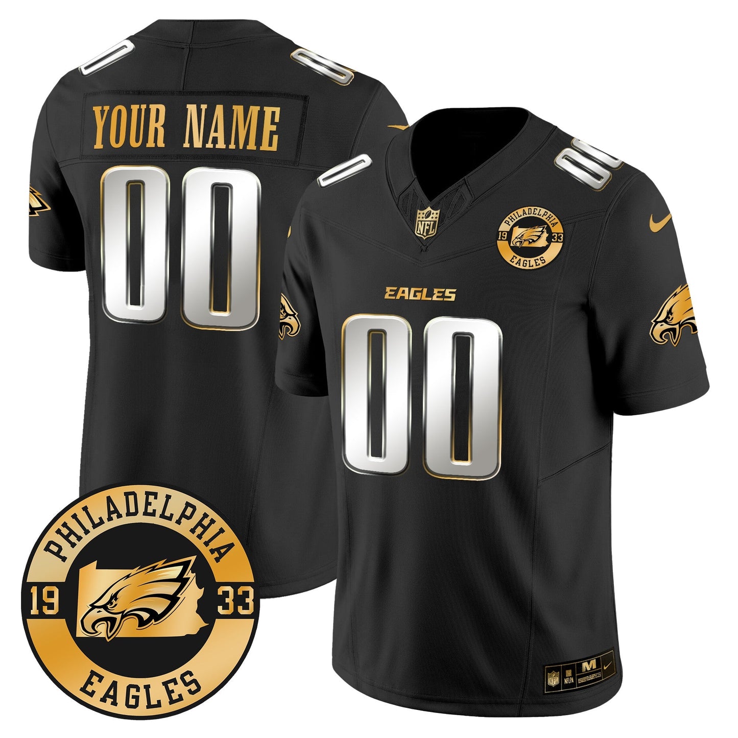 PHI 2025 Gold Vapor Limited Custom Jersey - Est. 1933 Patch - All Stitched