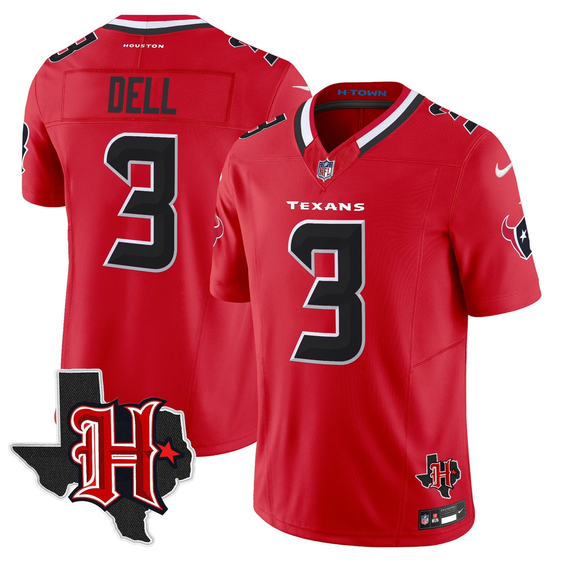 Men's Houston Texans 2026 Texas Patch Vapor Limited Jersey V5 - All Stitched