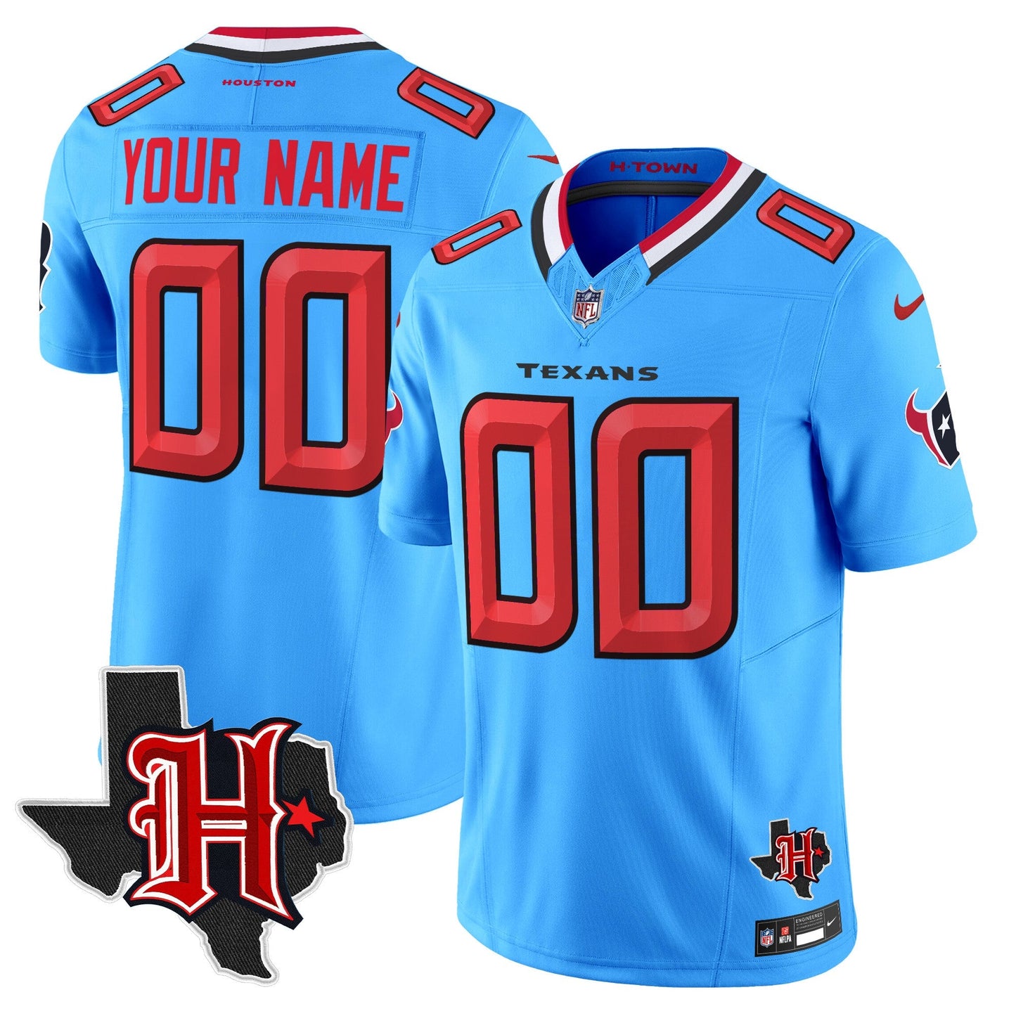 HOU 2024 Texas Patch Vapor Limited Custom Jersey V5 - All Stitched