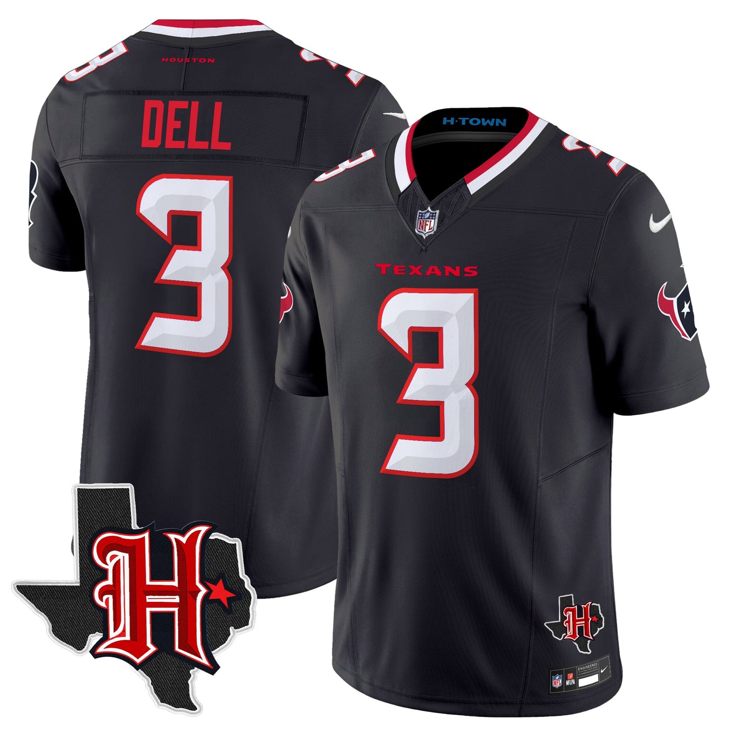 Men's Houston Texans 2026 Texas Patch Vapor Limited Jersey V5 - All Stitched