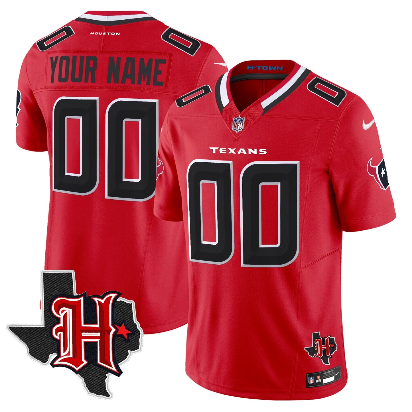 HOU 2024 Texas Patch Vapor Limited Custom Jersey V5 - All Stitched