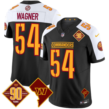 Men's Washington Commanders 90th Anniversary & Home Patch Vapor Limited Jersey - All Stitched