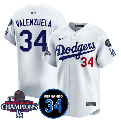 LA Dodgers - World Series Champions 2024/Fernando Valenzuela Memorial Jersey - All Stitched N1