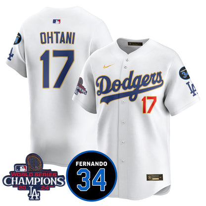 LA Dodgers - World Series Champions 2024/Fernando Valenzuela Memorial Jersey - All Stitched N1