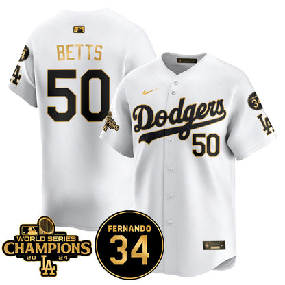 LA Dodgers - World Series Champions 2024/Fernando Valenzuela Memorial Jersey - All Stitched N1