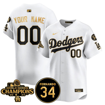 Custom Name/Gender LA Dodgers - World Series Champions 2024/Fernando Valenzuela Memorial Jersey - All Stitched N1