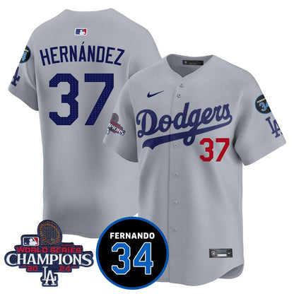 LA Dodgers - World Series Champions 2024/Fernando Valenzuela Memorial Jersey - All Stitched N08