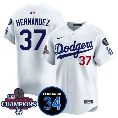 LA Dodgers - World Series Champions 2024/Fernando Valenzuela Memorial Jersey - All Stitched N08