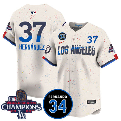 LA Dodgers - World Series Champions 2024/Fernando Valenzuela Memorial Jersey - All Stitched N1