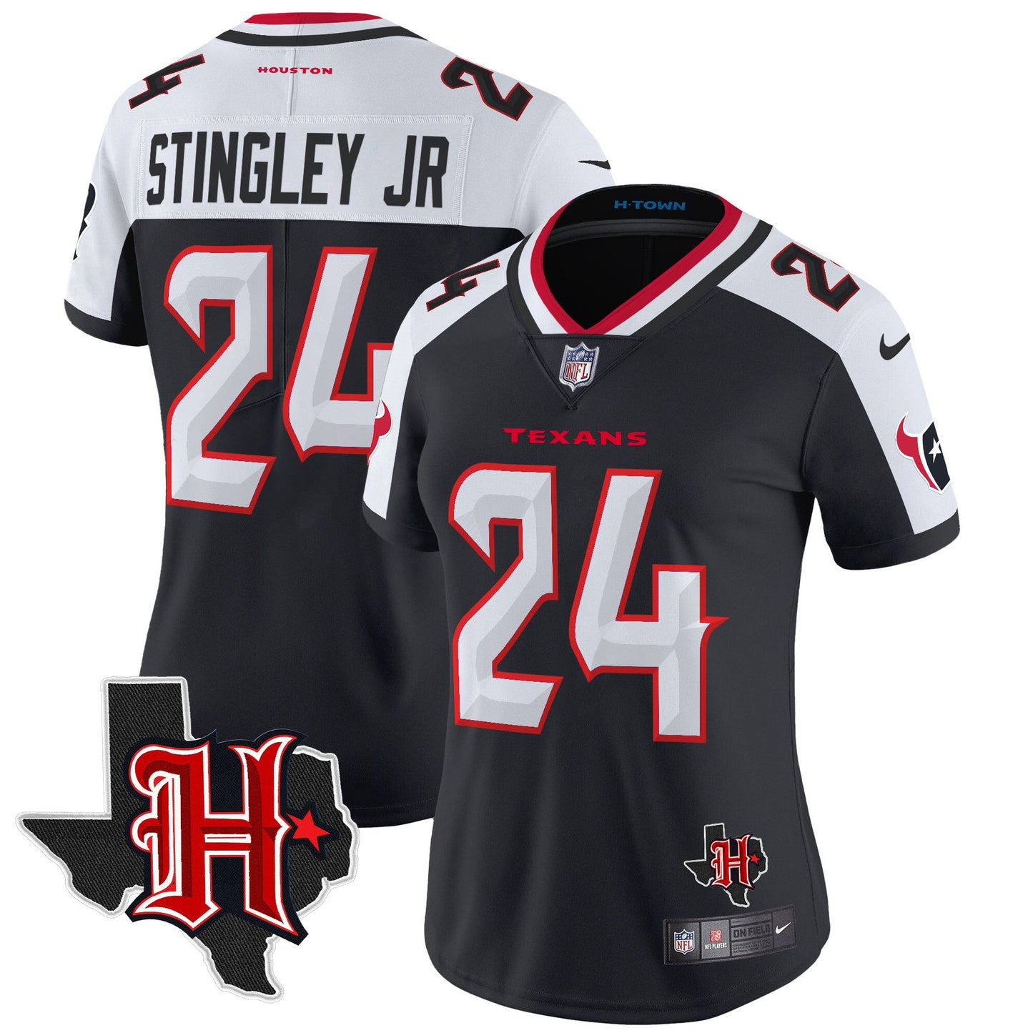 Women's Houston Texans 2024 Texas Patch Vapor Limited Jersey V5 - All Stitched
