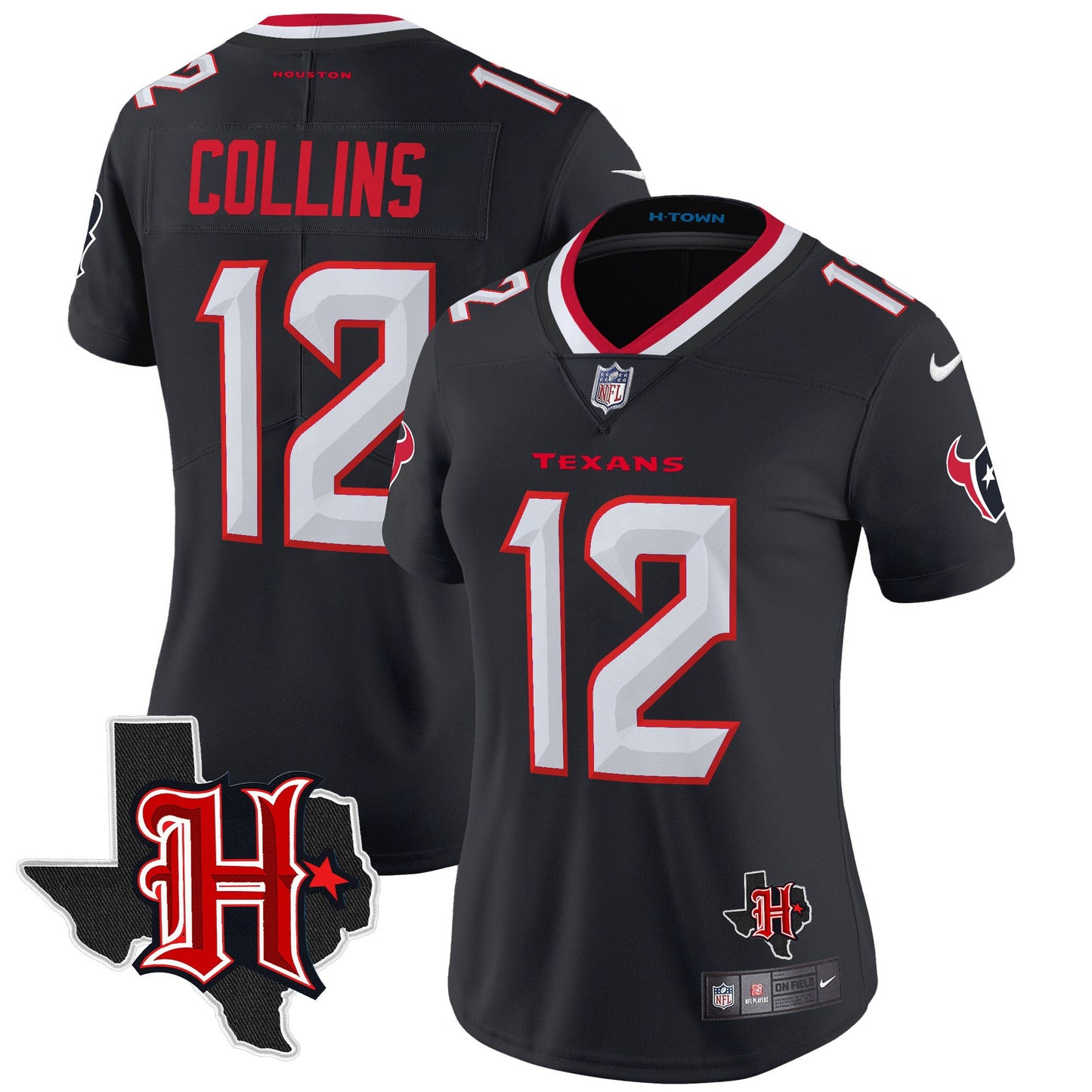 Women's Houston Texans 2024 Texas Patch Vapor Limited Jersey V5 - All Stitched