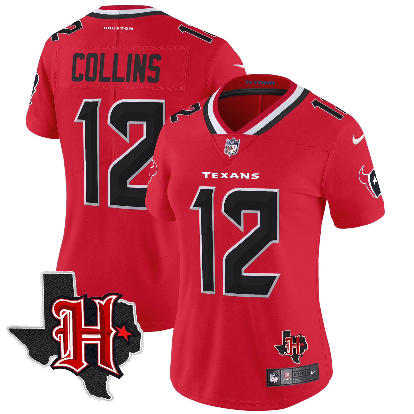 Women's Houston Texans 2024 Texas Patch Vapor Limited Jersey V5 - All Stitched