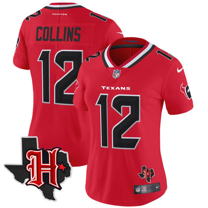 Women's Houston Texans 2024 Texas Patch Vapor Limited Jersey V5 - All Stitched