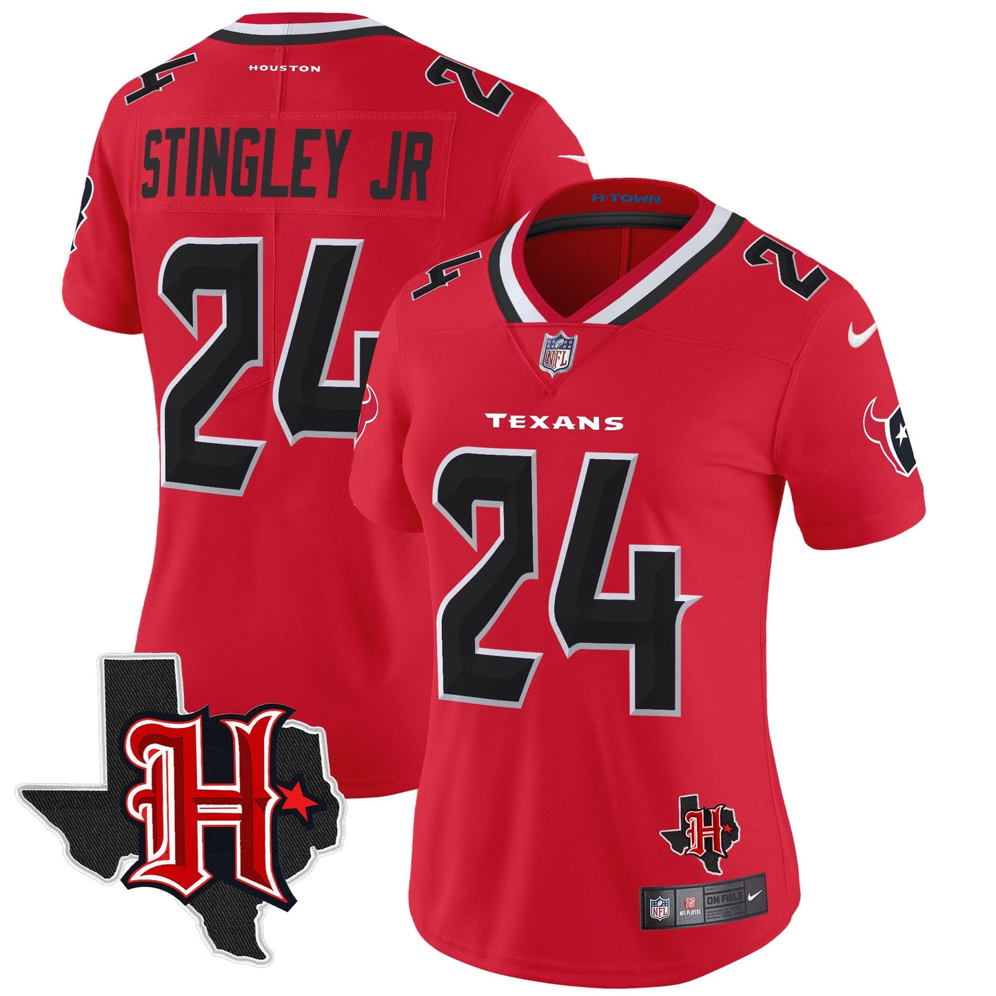 Women's Houston Texans 2024 Texas Patch Vapor Limited Jersey V5 - All Stitched