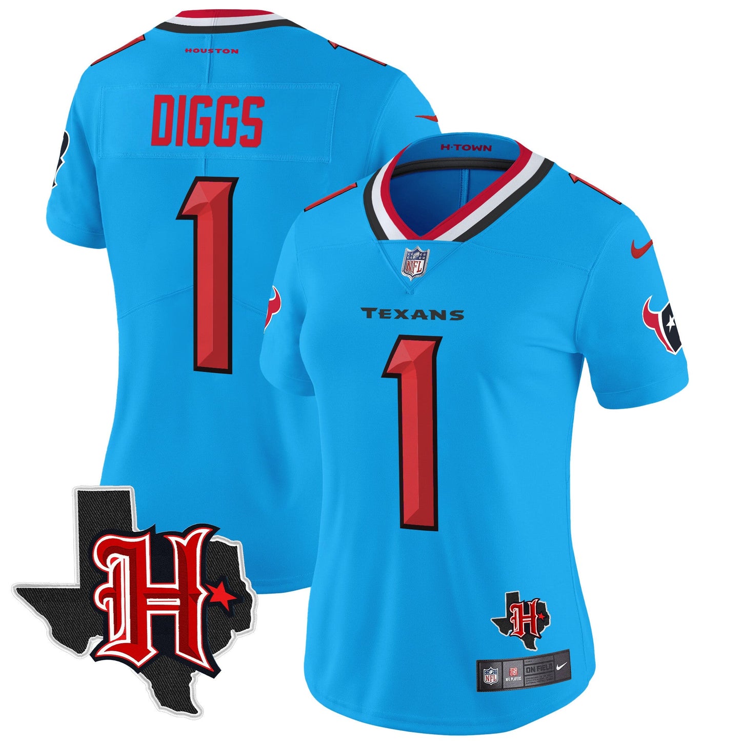Women's Houston Texans 2024 Texas Patch Vapor Limited Jersey V5 - All Stitched