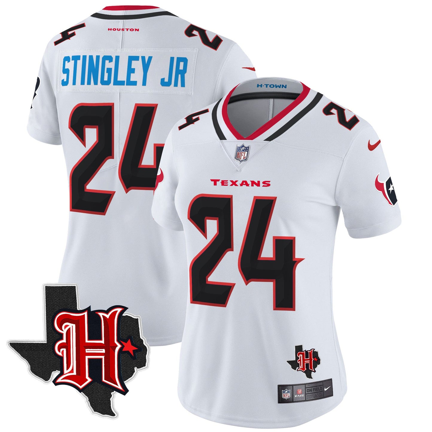 Women's Houston Texans 2024 Texas Patch Vapor Limited Jersey V5 - All Stitched