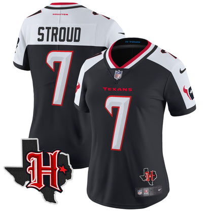 Women's Houston Texans 2024 Texas Patch Vapor Limited Jersey V5 - All Stitched