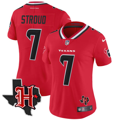 Women's Houston Texans 2024 Texas Patch Vapor Limited Jersey V5 - All Stitched
