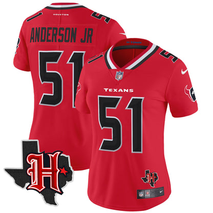 Women's Houston Texans 2024 Texas Patch Vapor Limited Jersey V5 - All Stitched