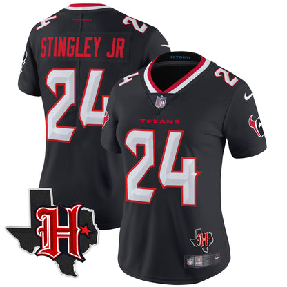 Women's Houston Texans 2024 Texas Patch Vapor Limited Jersey V5 - All Stitched