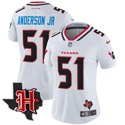 Women's Houston Texans 2024 Texas Patch Vapor Limited Jersey V5 - All Stitched