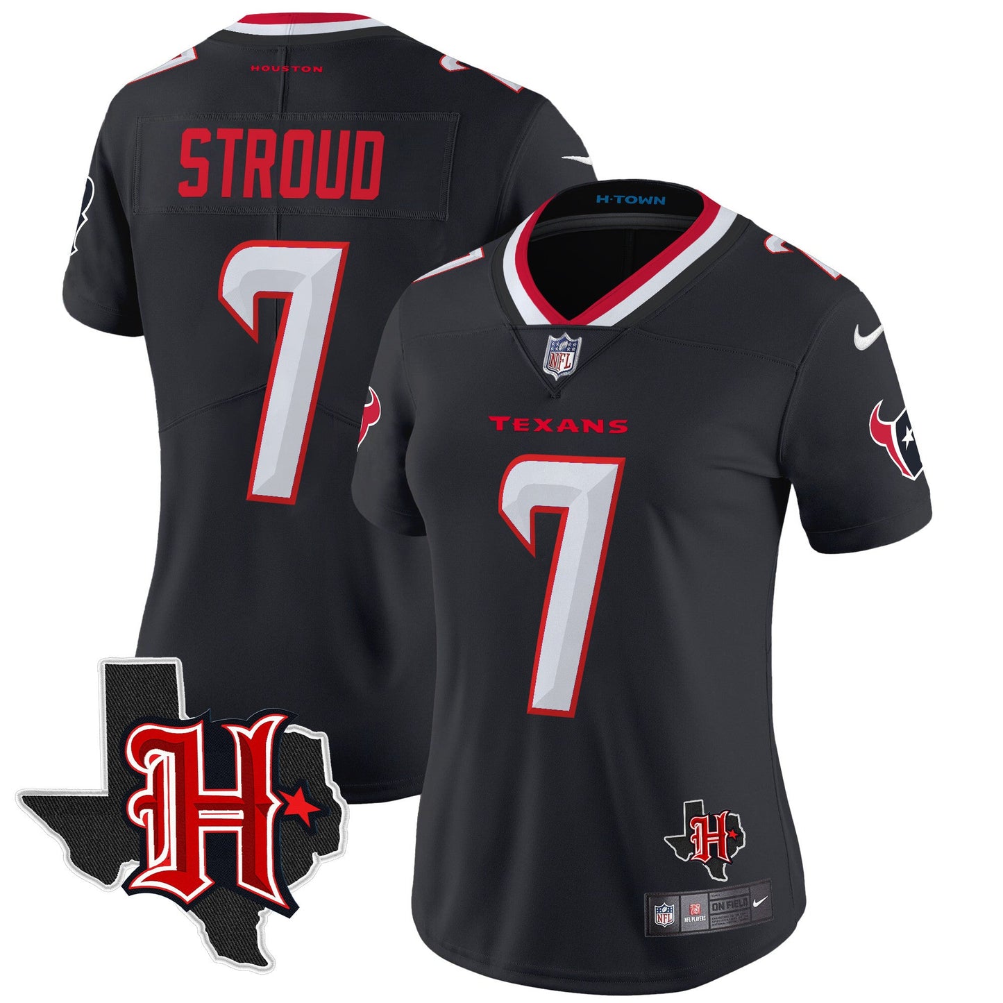 Women's Houston Texans 2024 Texas Patch Vapor Limited Jersey V5 - All Stitched
