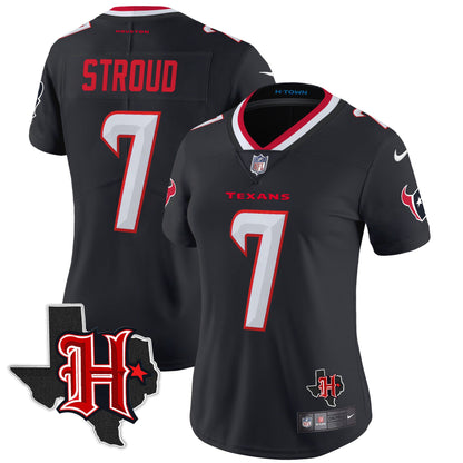 Women's Houston Texans 2024 Texas Patch Vapor Limited Jersey V5 - All Stitched