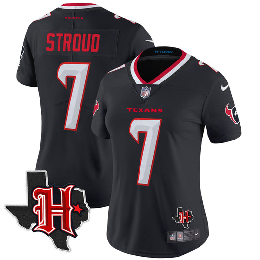 Women's Houston Texans 2024 Texas Patch Vapor Limited Jersey V5 - All Stitched