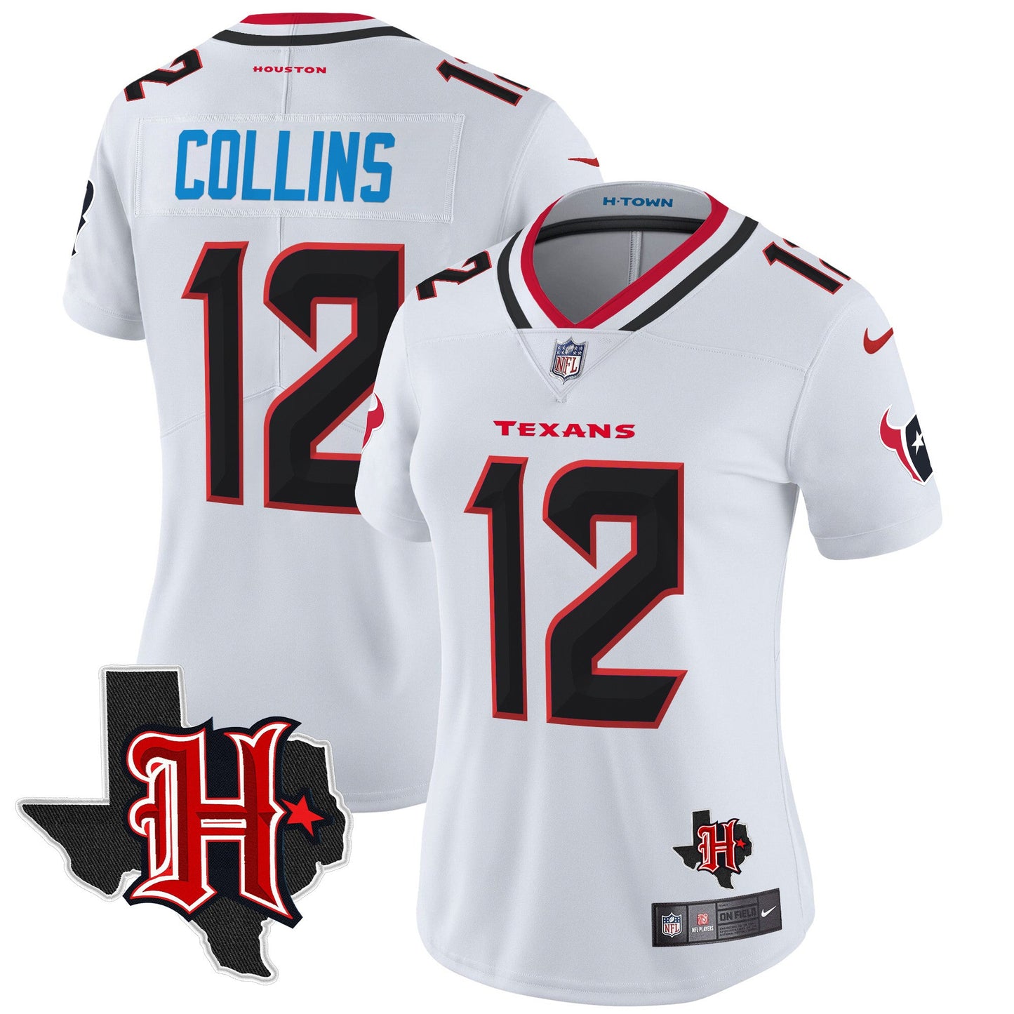 Women's Houston Texans 2024 Texas Patch Vapor Limited Jersey V5 - All Stitched