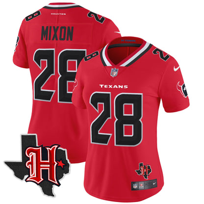 Women's Houston Texans 2024 Texas Patch Vapor Limited Jersey V5 - All Stitched