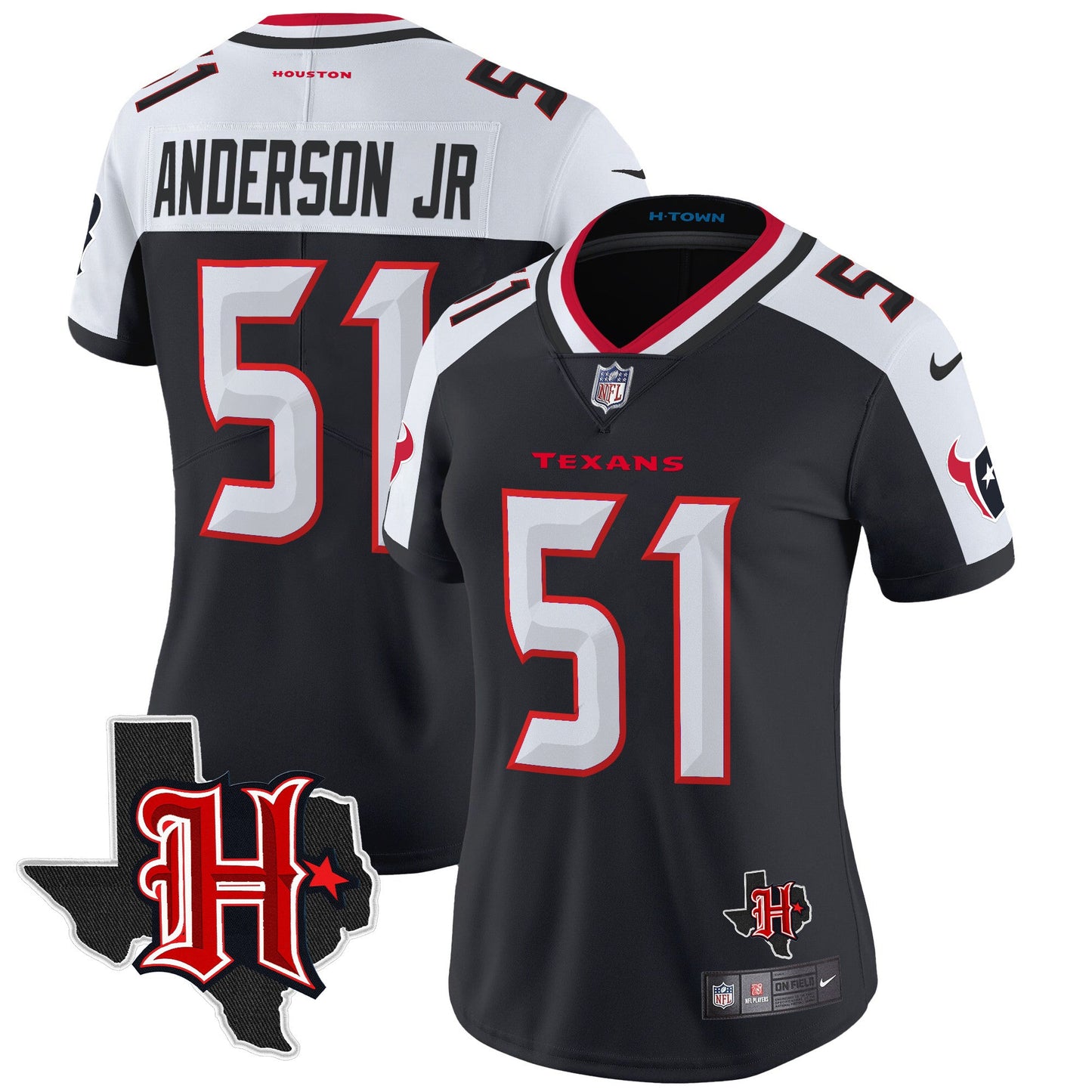 Women's Houston Texans 2024 Texas Patch Vapor Limited Jersey V5 - All Stitched